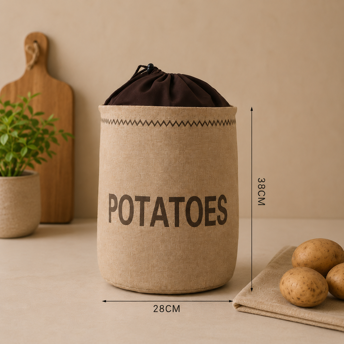 Pantry keeper storage bags for potatoes, onions and garlic