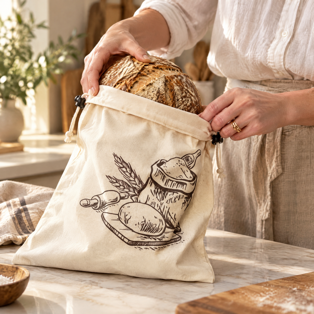 Bag it, cut side down