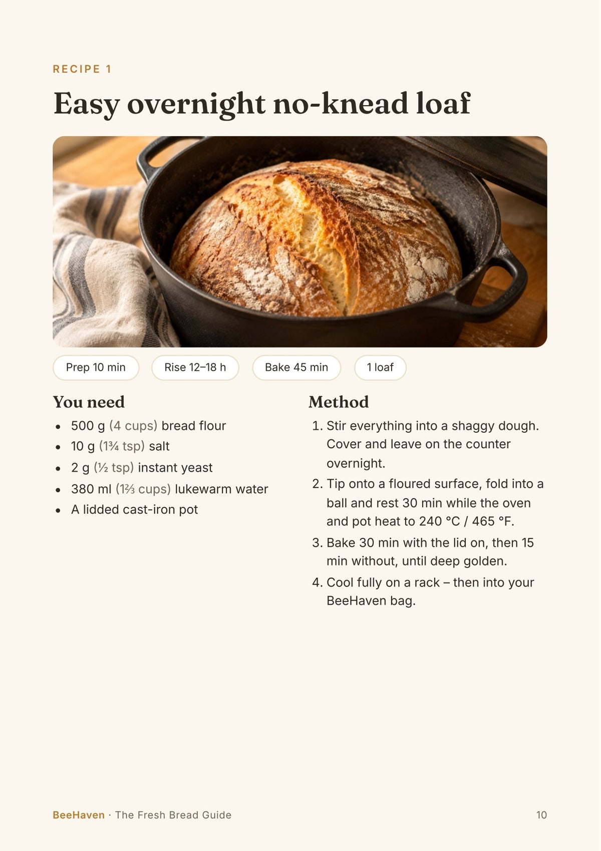Overnight no-knead loaf recipe